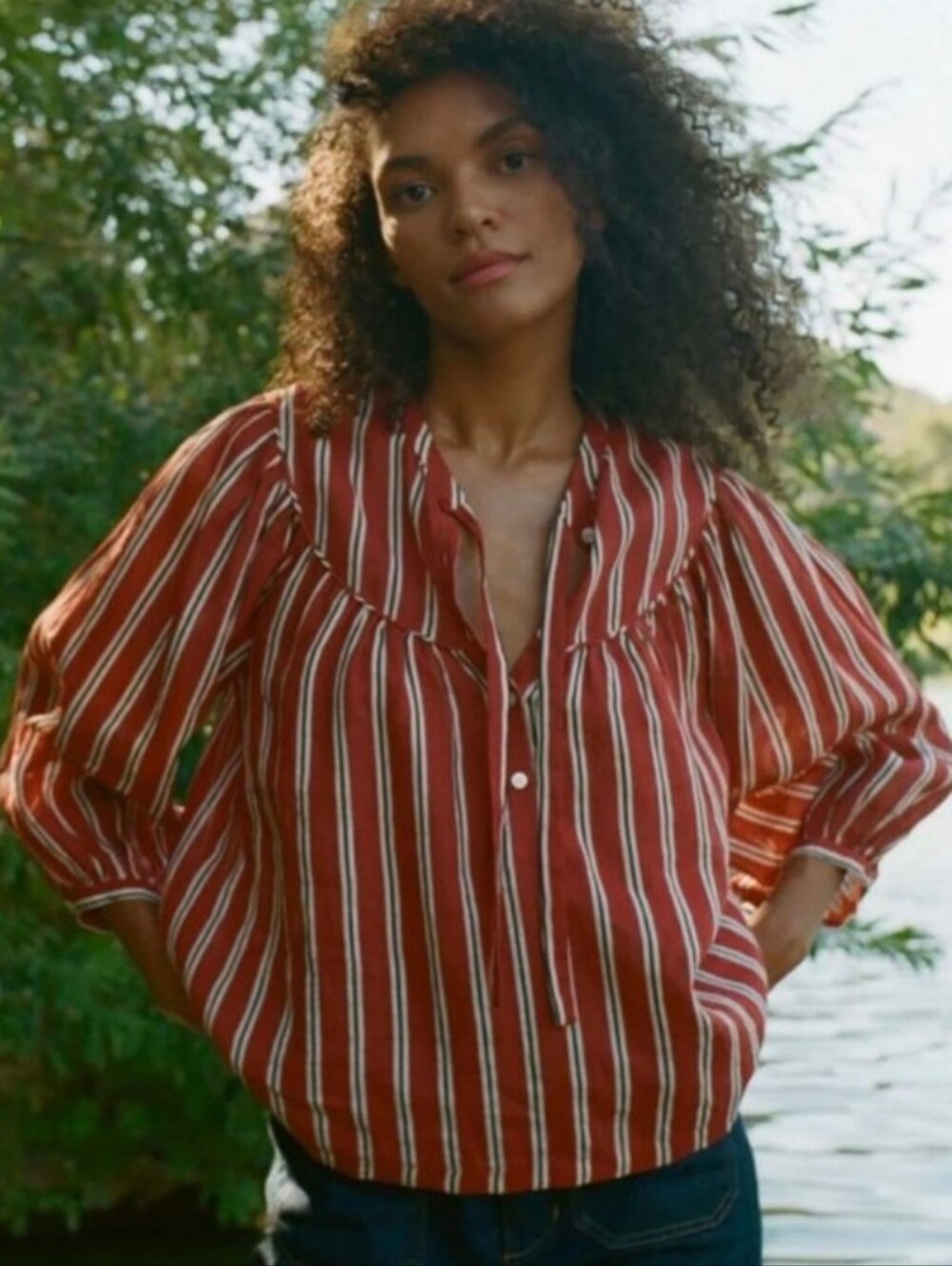 Doen Imani Top In Monaco Stripe XS